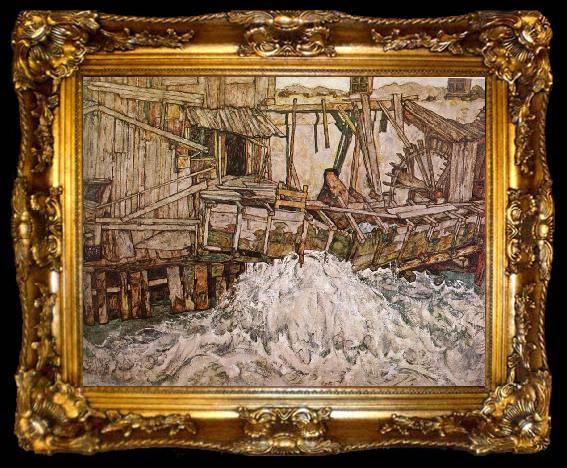 framed  Egon Schiele The Mill, ta009-2